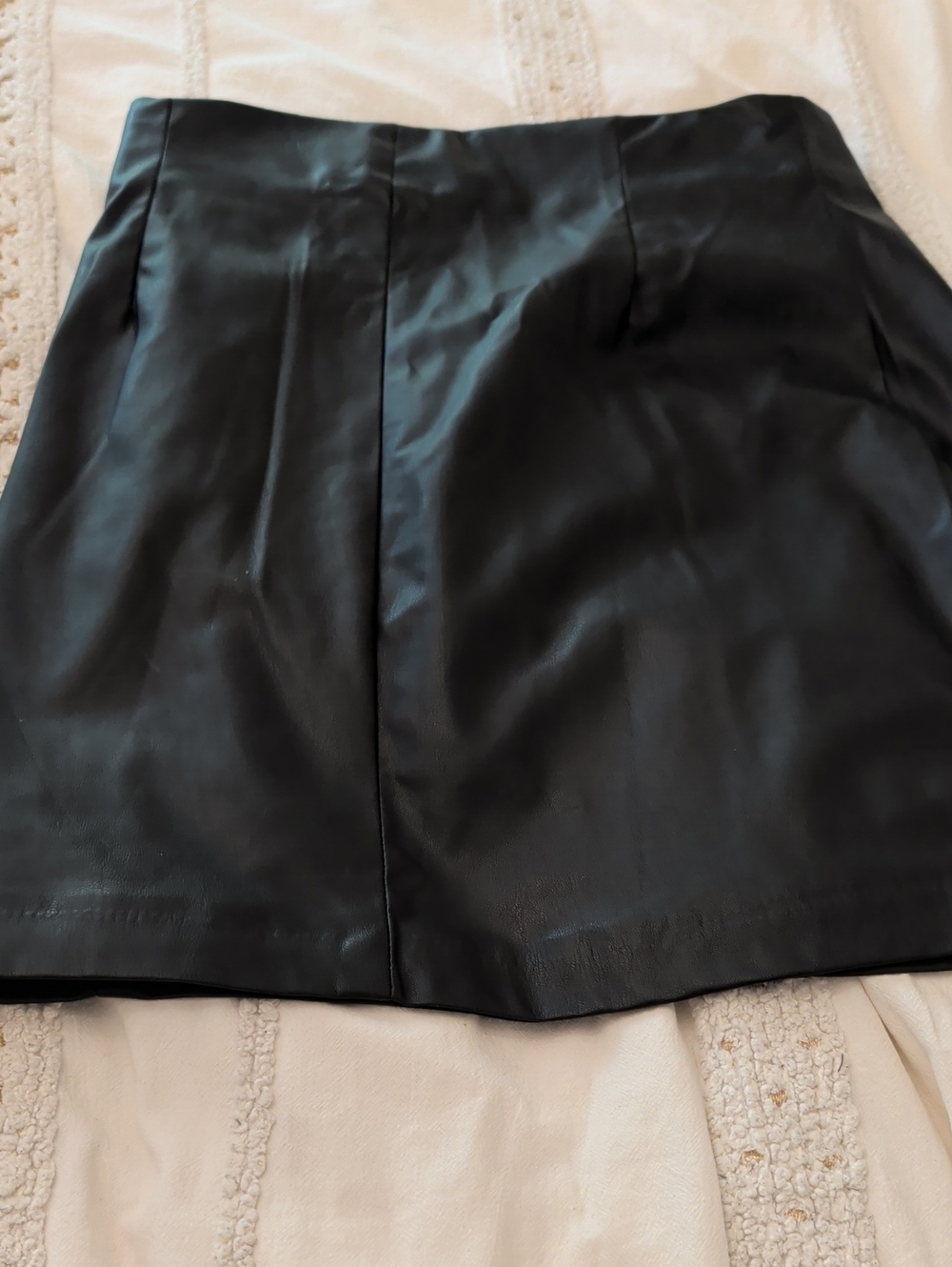 H&M Black Faux Leather Mini Skirt